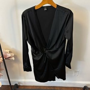 Black sexy shirt dress